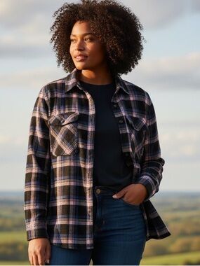 Sonoma Black and Pink Plaid Button-Down Shirt NWT - XXL